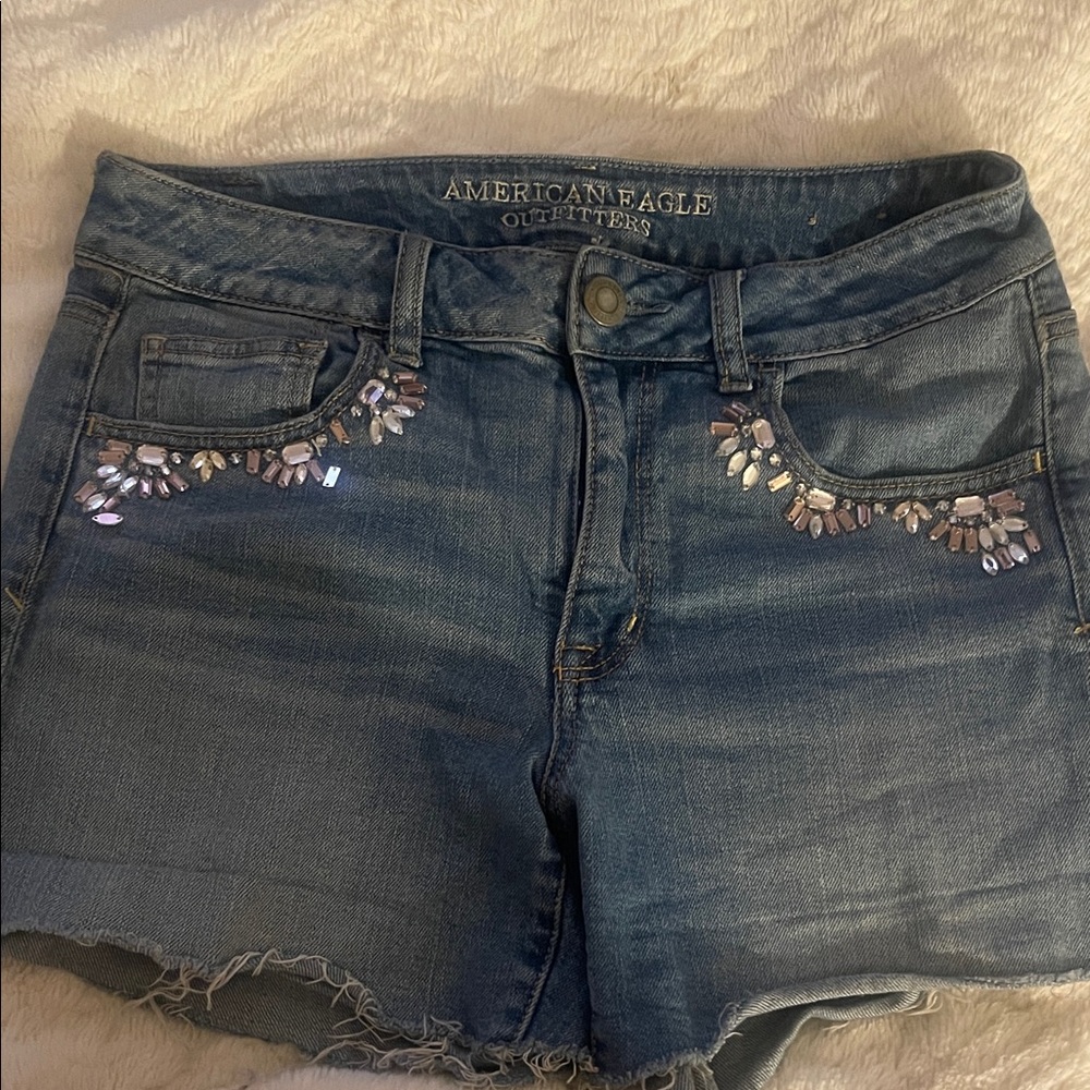 American Eagle Denim Shorts with Embellishments
